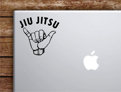 Jiu Jitsu Shaka Laptop Wall Decal Sticker Vinyl Art Quote Macbook Apple Decor Car Window Truck Kids Baby Teen Inspirational Boys Girls Sports Roll Grapple Brazillian MMA