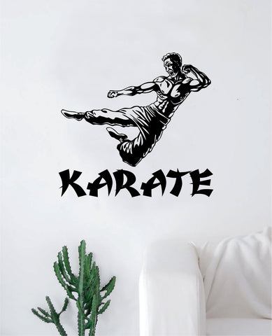Karate Kick Wall Decal Sticker Vinyl Art Bedroom Room Home Decor Quote Sports MMA Fight Teen Kids