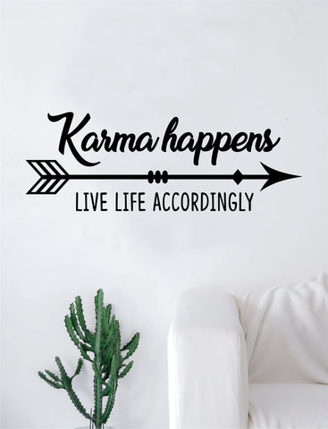 Karma Happens Quote Wall Decal Sticker Room Art Vinyl Home Decor Living Room Bedroom Inspirational Motivational