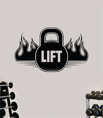 Kettlebell Lift Wall Decal Sticker Vinyl Art Wall Bedroom Home Decor Inspirational Motivational Teen Sports Gym Fitness Girls Train Beast