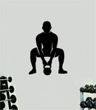 Kettlebell Squat Wall Decal Home Decor Bedroom Room Vinyl Sticker Art Teen Work Out Gym Fitness Train Lift Strong Inspirational Motivational Health