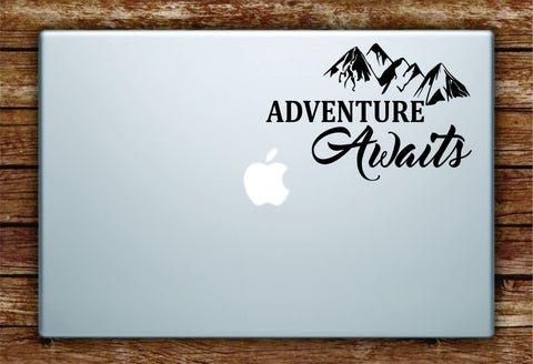 Adventure Awaits v3 Laptop Decal Sticker Vinyl Art Quote Macbook Apple Decor Quote Travel Wanderlust
