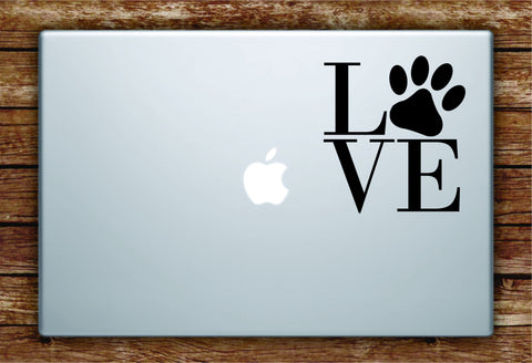 Love Dog Paw Print Laptop Decal Sticker Vinyl Art Quote Macbook Apple Decor Animal Rescuse Puppy