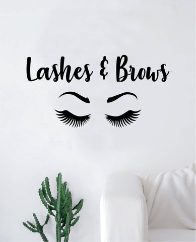 Lashes and Brows Beautiful Design Decal Sticker Wall Vinyl Decor Art Make Up Cosmetics Beauty Salon MUA Teen Girls