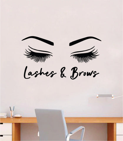 Lashes and Brows V3 Wall Decal Sticker Vinyl Home Decor Bedroom Art Make Up Cosmetics Beauty Salon Girls Eyes Eyelashes Eyebrows