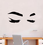 Lashes and Brows V4 Wall Decal Sticker Vinyl Home Decor Bedroom Art Make Up Cosmetics Girls Eyes Eyebrows Eyelashes Vanity Beauty