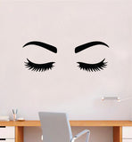 Lashes and Brows V6 Girls Wall Decal Sticker Vinyl Home Decor Bedroom Art Makeup Cosmetics Eyes Eyebrows Eyelashes Vanity Beauty