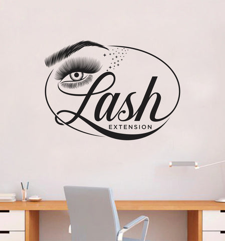 Lash Extension Quote Beautiful Decal Sticker Wall Vinyl Decor Art Make Up Eyelashes Brows Cosmetics Beauty Salon Lips Girls