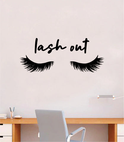 Lash Out V2 Wall Decal Sticker Vinyl Home Decor Bedroom Art Make Up Cosmetics Beauty Salon Girls Eyes Lashes Brows Eyelashes Eyebrows