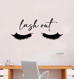 Lash Out V3 Wall Decal Sticker Vinyl Home Decor Bedroom Art Make Up Cosmetics Girls Eyes Eyebrows Eyelashes Lashes Brows Vanity Beauty