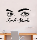 Lash Studio Wall Decal Sticker Vinyl Home Decor Bedroom Art Makeup Cosmetics Lashes Eyebrows Eyelashes Brows Vanity Beauty Women Girls