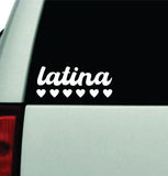Latina Hearts Car Decal Truck Window Windshield JDM Bumper Sticker Vinyl Quote Boy Girls Funny Mom Milf Women Trendy Cute Aesthetic Spanish Inspirational