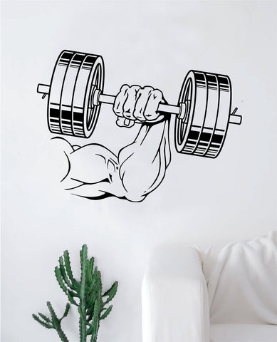 Lifting Weights Decal Sticker Wall Vinyl Art Wall Bedroom Room Decor Motivational Inspirational Teen Gym Fitness Sports