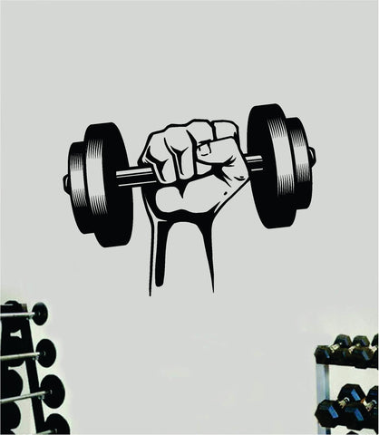 Lifting Weights V2 Wall Decal Sticker Vinyl Art Wall Bedroom Room Home Decor Inspirational Motivational Teen Sports Gym Fitness Beast Lift Health Exercise