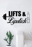 Lifts and Lipstick Girls Make Up Decal Sticker Wall Vinyl Art Wall Bedroom Room Decor Motivational Inspirational Teen Sports Gym Fitness