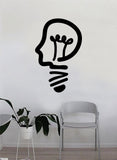 Lightbulb Head Quote Decal Sticker Wall Vinyl Art Home Room Decor Teacher School Classroom Science Work Office Job Smart Idea