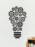 Lightbulb Gears V3 Decal Sticker Wall Vinyl Art Home Room Decor Teacher School Classroom Science Work Office Job Smart Mechanical Steampunk