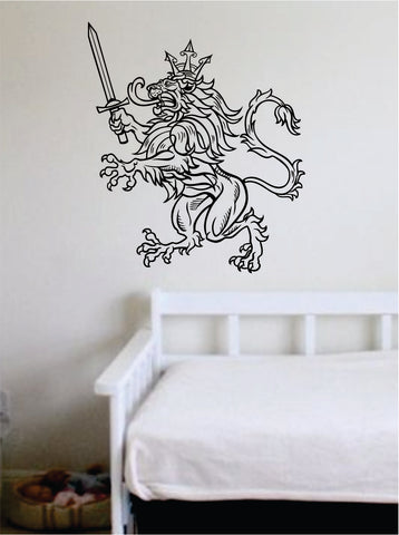 Lion V19 Animals King Crown Sword Wall Decal Sticker Vinyl Art Bedroom Living Room Decor Teen Boy Girl