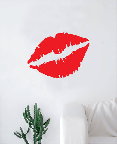 Red Lips Wall Decal Decor Art Sticker Vinyl Room Bedroom Home Teen Inspirational Girls Teen Make Up Beauty Lipstick Cute Beautiful