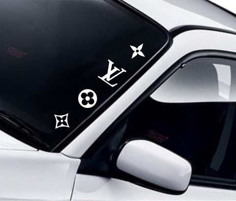 Louis Vuitton Logo Pattern JDM Car Decal Truck Window Windshield Sticker Vinyl Art Decor Teen Luxury Brand LV Girls Women Cute Designer Expensive