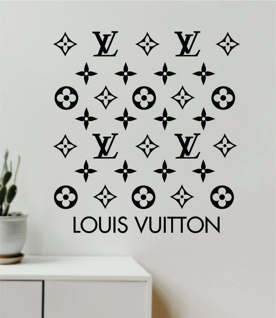Louis Vuitton Logo Pattern Wall Decal Home Decor Bedroom Room Vinyl Sticker  Art Quote Designer Brand Luxury Girls Cute Expensive LV
