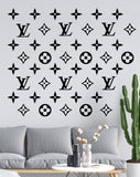 Louis Vuitton Logo Pattern V7 Wall Decal Home Decor Bedroom Room Vinyl Sticker Art Quote Designer Brand Luxury Girls Cute Expensive LV