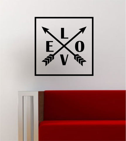 Love Arrows Simple Square Design Quote Wall Decal Sticker Vinyl Art Home Decor Decoration