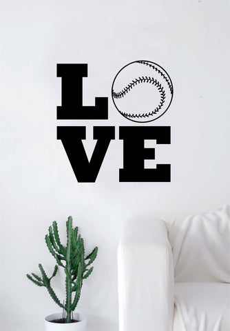 Love Baseball v3 Quote Wall Decal Sticker Bedroom Living Room Art Vinyl Sports Ball Nursery Teen Kids MLB