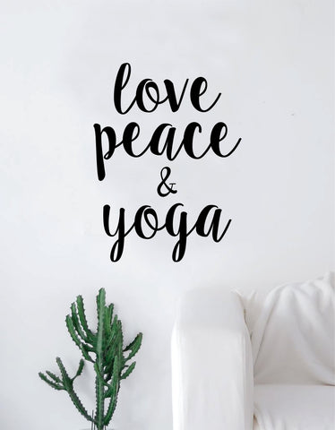 Love Peace and Yoga Quote Wall Decal Sticker Room Art Vinyl Inspirational Decor Namaste