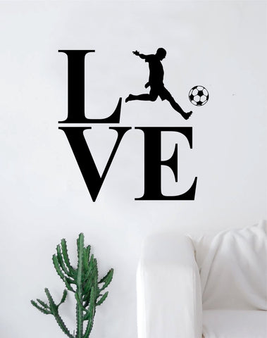 Love Soccer Silhouette Sports Decal Sticker Wall Vinyl Art Home Decor Teen Nursery Fifa Football