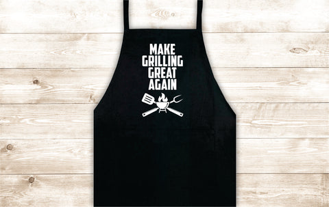 Make Grilling Great Again Apron Heat Press Vinyl Bbq Barbeque Cook Grill Chef Bake Food Kitchen Funny Gift Men Trump