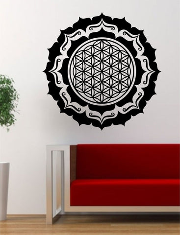 Mandala Flower of Life Version 4 Sacred Geometry Decal Sticker Wall Vinyl Art Design Yoga Om - boop decals - vinyl decal - vinyl sticker - decals - stickers - wall decal - vinyl stickers - vinyl decals