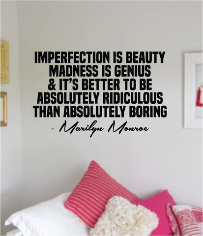 Marilyn Monroe Absolutely Ridiculous Quote Wall Decal Home Decor Bedroom Sticker Vinyl Art Girls Teen Inspirational Beauty