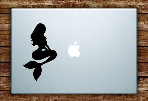 Mermaid Silhouette Laptop Decal Sticker Vinyl Art Quote Macbook Apple Decor Nautical Ocean Beach Girl