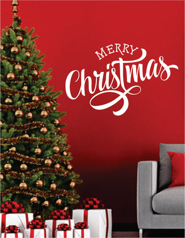 Merry Christmas Quote Wall Decal Sticker Bedroom Living Room Art Vinyl Beautiful Inspirational Decor Xmas Tree Joy Santa Decoration Holidays