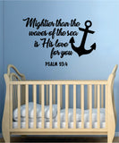Mightier Waves Sea Psalm Quote Wall Decal Sticker Bedroom Home Room Art Vinyl Inspirational Teen Decor Religious Bible Verse God Spiritual Baby Nursery