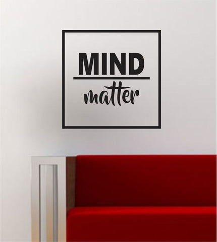Mind Over Matter Simple Square Design Quote Wall Decal Sticker Vinyl Art Home Decor Decoration