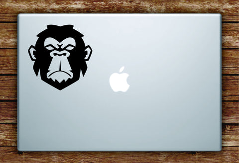 Monkey Face Laptop Apple Macbook Quote Wall Decal Sticker Art Vinyl Animal Jungle Ape Gorilla