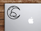 Moon and Cloud Laptop Wall Decal Sticker Vinyl Art Quote Macbook Apple Decor Car Window Truck Teen Inspirational Girls Adventure Travel