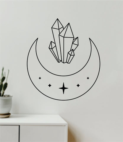 Moon Crystals v3 Decal Sticker Wall Vinyl Art Wall Bedroom Room Home Decor Teen Inspirational Girls Yoga Zen Meditate Namaste Tattoo
