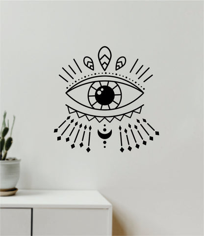 Moon Eye V5 Decal Sticker Wall Vinyl Art Wall Bedroom Room Home Decor Teen Inspirational Girls Yoga Zen Meditate Namaste Tattoo Boho All Seeing