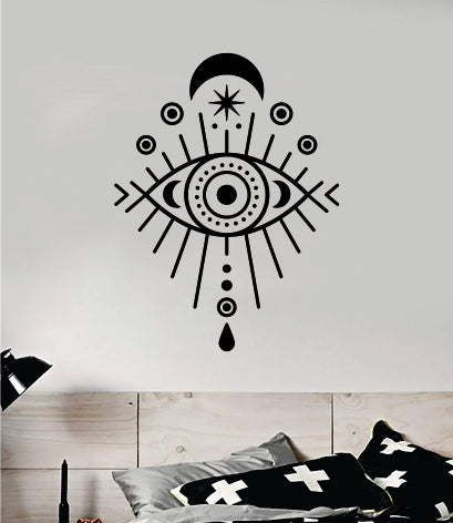 Moon Eye V6 Wall Decal Sticker Vinyl Art Bedroom Room Home Decor Teen Inspirational Girls Yoga Zen Meditate Namaste Tattoo Boho All Seeing