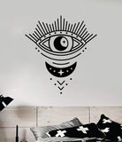 Moon Eye V8 Wall Decal Sticker Vinyl Art Bedroom Room Home Decor Teen Inspirational Girls Yoga Zen Meditate Namaste Tattoo Boho All Seeing