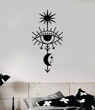 Moon Eye V9 Wall Decal Sticker Vinyl Art Bedroom Room Home Decor Teen Inspirational Girls Yoga Zen Meditate Namaste Tattoo Boho All Seeing