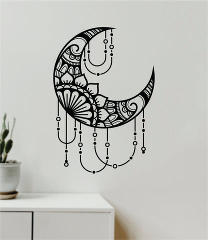 Moon Mandala V3 Art Wall Decal Sticker Vinyl Room Bedroom Decor Teen Geometric Dreamcatcher Boho Tattoo Flowers Girls Yoga Adventure
