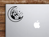 Moon Mountains Laptop Wall Decal Sticker Vinyl Art Quote Macbook Decor Car Window Truck Kids Baby Teen Inspirational Girls Adventure Travel