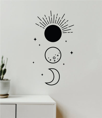 Moons Wall Decal Sticker Vinyl Room Art Bedroom Decor Teen Girls Nursery Space School Galaxy Stars Boho Tattoo