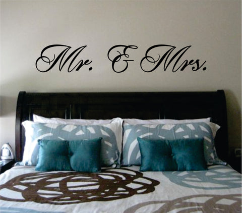 Mr and Mrs Wall Decal Sticker Vinyl Art Bedroom Living Room Decor Decoration Teen Quote Inspirational Marriage Married Husband Wife Newly Wed Family King Queen