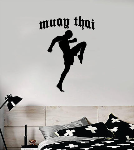 Muay Thai MMA Decal Sticker Wall Vinyl Art Decor Home Grapple Blackbelt Sports Fight Gym Fitness Jiu Jitsu Karate Kickbox Box Wrestle