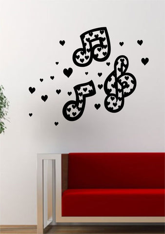Music Notes Hearts Art Decal Sticker Wall Vinyl Decor Home Room